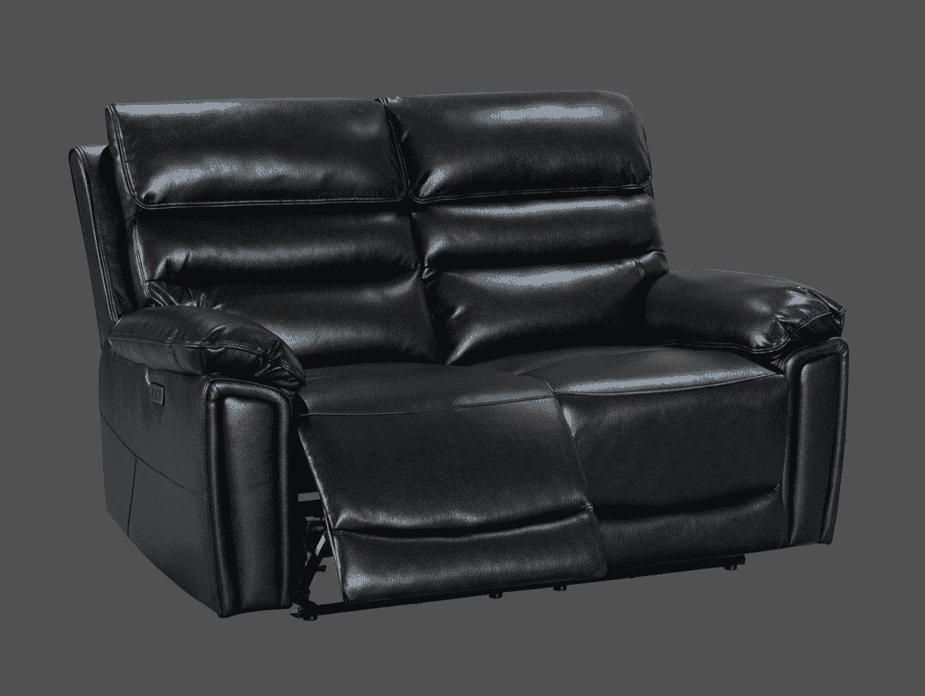 BUNDLE DEAL! DFS Lawson Black Leather Electric Reclining 3 Seater + 2 Seater + Armchair Sofa Set With USB Charging Ports & Drop Down Tray Table