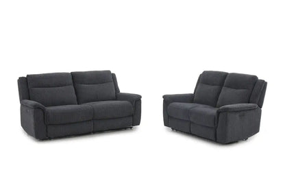 (Back In Stock May 1st) "Tamla" Charcoal Grey Fabric Electric Recliner Sofa Range Complete With USB/C Charging Ports