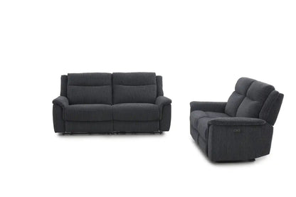 (Back In Stock May 1st) "Tamla" Charcoal Grey Fabric Electric Recliner Sofa Range Complete With USB/C Charging Ports