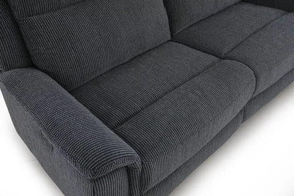 (Back In Stock May 1st) "Tamla" Charcoal Grey Fabric Electric Recliner 3 Seater Sofa Complete With USB/C Charging Ports