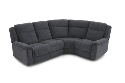 (Back In Stock May 1st) "Tamla" Charcoal Grey Fabric Electric Recliner Corner Sofa With Drinks Console - Fully Sectional & Complete With USB/C Charging Ports