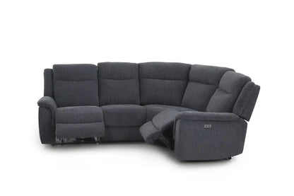 (Back In Stock May 1st) "Tamla" Charcoal Grey Fabric Electric Recliner Corner Sofa With Drinks Console - Fully Sectional & Complete With USB/C Charging Ports