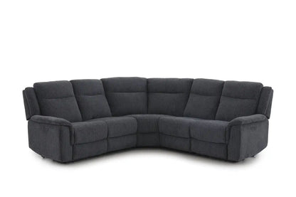 (Back In Stock May 1st) "Tamla" Charcoal Grey Fabric Electric Recliner Corner Sofa With Drinks Console - Fully Sectional & Complete With USB/C Charging Ports