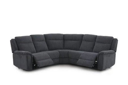 (Back In Stock May 1st) "Tamla" Charcoal Grey Fabric Electric Recliner Corner Sofa With Drinks Console - Fully Sectional & Complete With USB/C Charging Ports