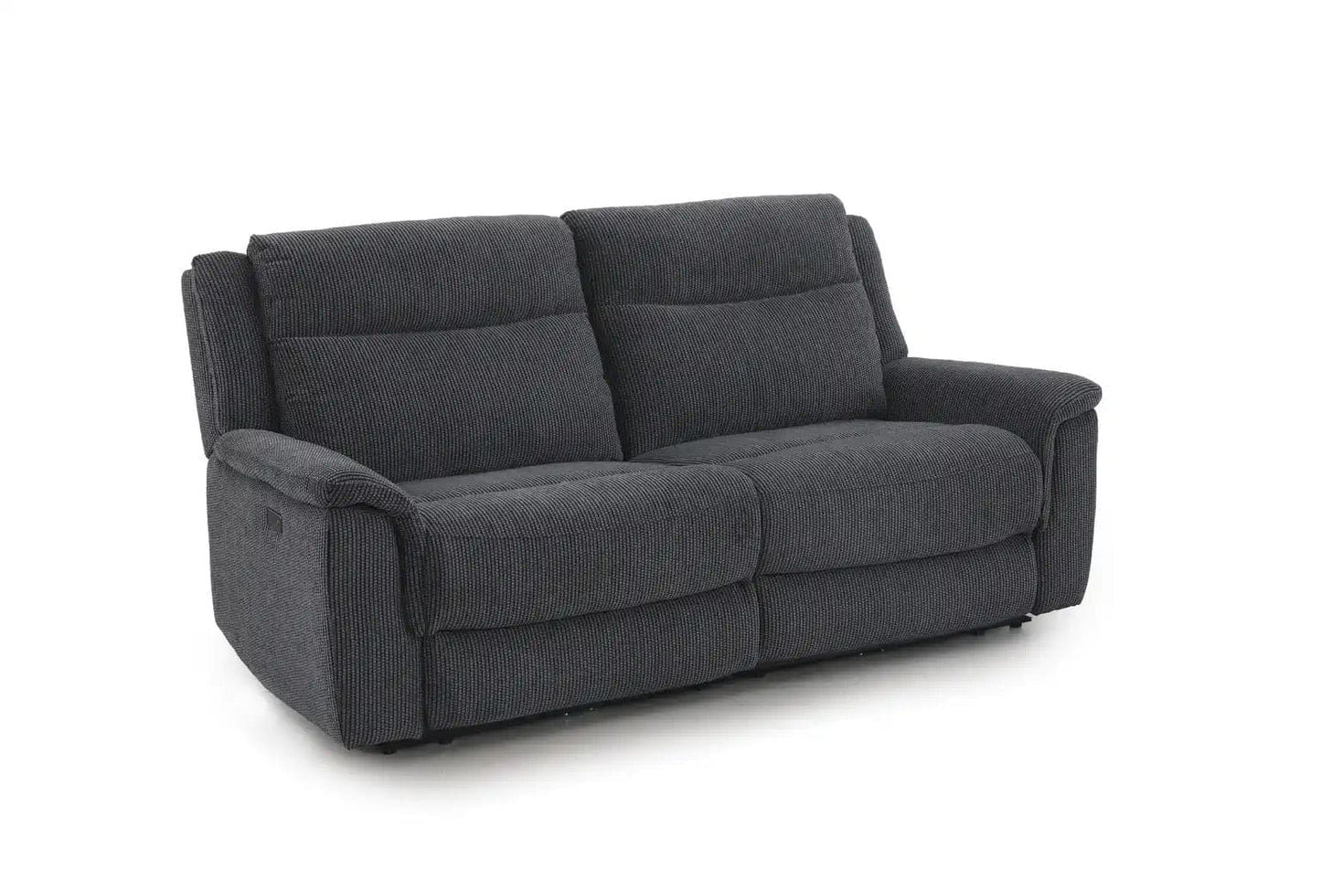 (Back In Stock May 1st) "Tamla" Charcoal Grey Fabric Electric Recliner 3 Seater Sofa Complete With USB/C Charging Ports