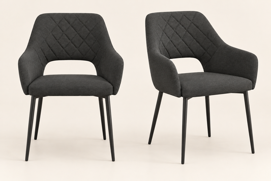 (Pre Order Deal, Arriving December 15th) "Callista" Dining Chairs In Slate Grey Fabric