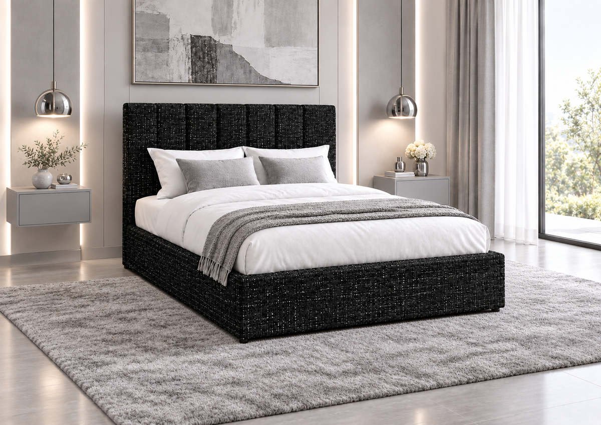 (Pre Order Deal, Back In Stock December 15th) "Jasmine" Charcoal Grey Ottoman Storage Bed Frame - Frame Only