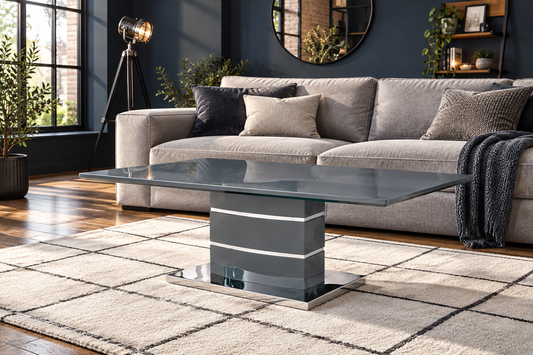 MLN Grey Gloss Modern Coffee Table