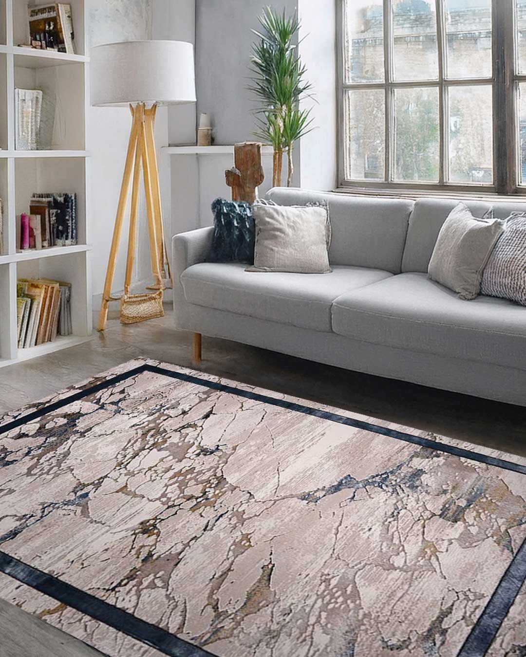 Ruby Marble White & Blue Rug