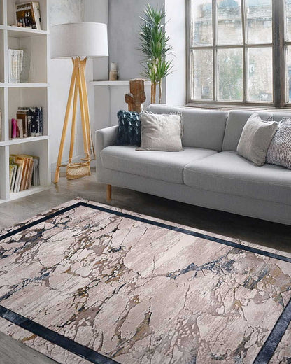 Ruby Marble White & Blue Rug