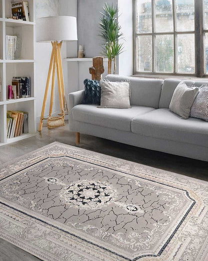 Ruby Marble Medallion Kemik Grey Rug