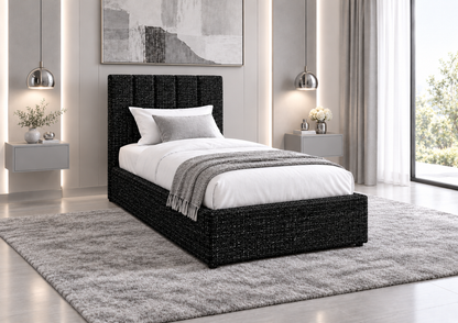 (Pre Order Deal, Back In Stock December 15th) "Jasmine" Charcoal Grey Ottoman Storage Bed Frame - Frame Only