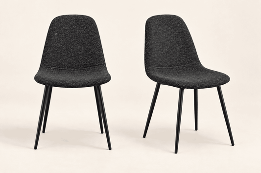 (Pre Order Deal, Arriving December 15th) Yukon Dining Chairs In Charcoal Grey Fleck Fabric