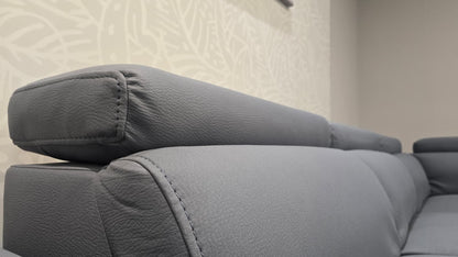 SOFA BED Sophia Grey Fabric RHF Corner Sofa Bed With Storage Footstool