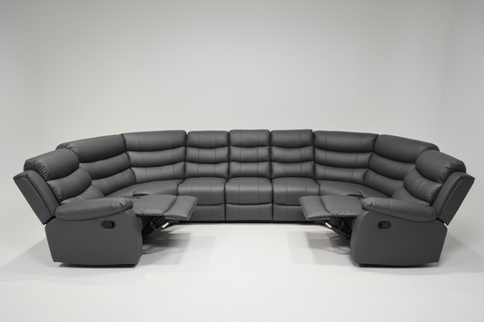 Lando U Shape Recliner Corner Sofa 7 Seater with Fold Down Tray Table