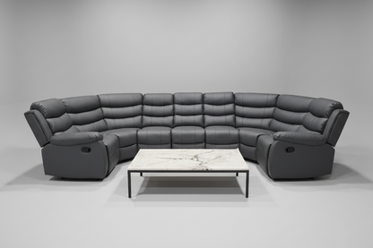 Lando U Shape Recliner Corner Sofa 7 Seater with Fold Down Tray Table