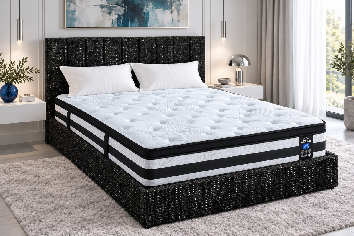 (Pre Order Deal, Back In Stock December 15th) "Jasmine" Charcoal Grey Ottoman Storage Bed Frame + Mattress Package