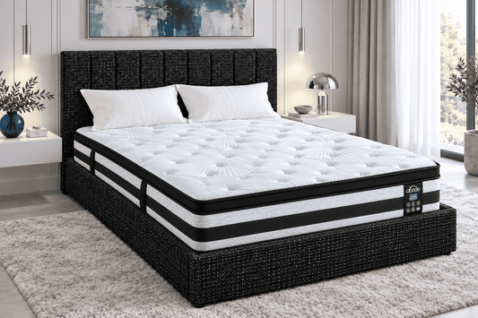 (Pre Order Deal, Back In Stock December 15th) "Jasmine" Charcoal Grey Ottoman Storage Bed Frame + Mattress Package