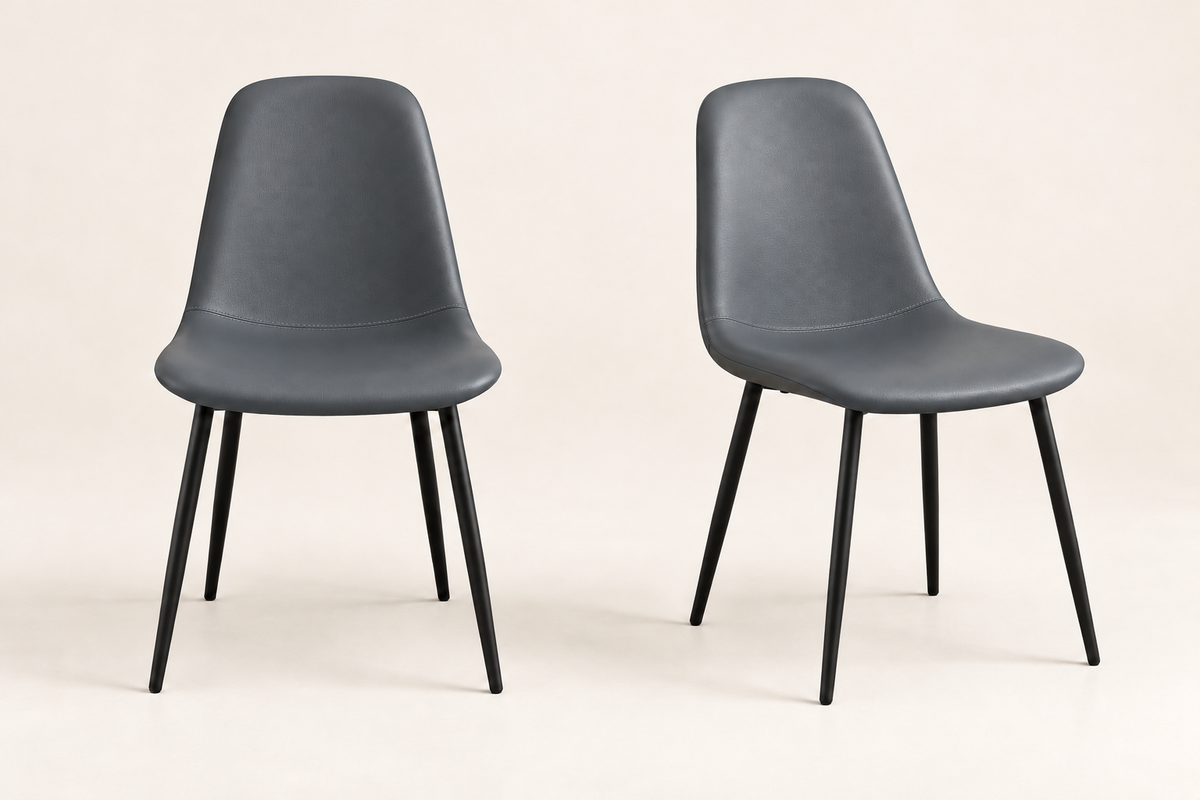 (Pre Order Deal, Arriving December 15th) Yukon Dining Chairs In Elephant Grey Leather