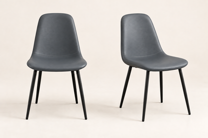 (Pre Order Deal, Arriving December 15th) Yukon Dining Chairs In Elephant Grey Leather