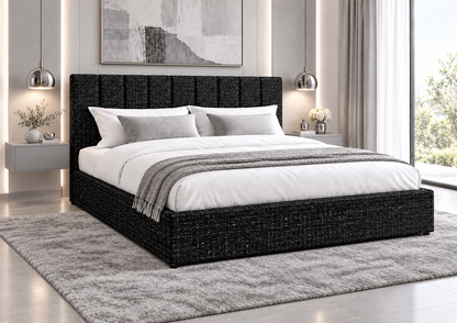 (Pre Order Deal, Back In Stock December 15th) "Jasmine" Charcoal Grey Ottoman Storage Bed Frame - Frame Only