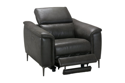 Tahiti Resilience Suede Electric Recliner Armchair / 1 Seater Sofa With USB Charging Ports & Adjustable Headrests
