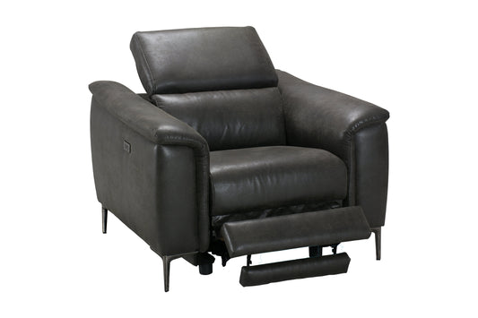 Tahiti Resilience Suede Electric Recliner Armchair / 1 Seater Sofa With USB Charging Ports & Adjustable Headrests