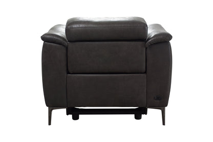 Tahiti Resilience Suede Electric Recliner Armchair / 1 Seater Sofa With USB Charging Ports & Adjustable Headrests