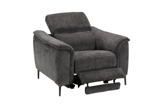 Tahiti Fabric Electric Recliner Armchair / 1 Seater Sofa Range With USB Charging Ports & Adjustable Headrests