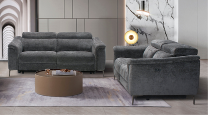 Beckham Fabric Electric Recliner Sofa Range With USB Charging Ports & Adjustable Headrests