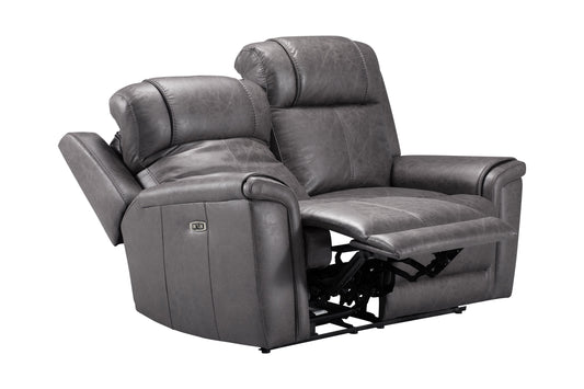 Back In Stock October 5th - Charles Electric / Power Reclining Charcoal Grey Resilience Fabric 2 Seater Sofa | Power Headrests | USB Charging Plus High Seating & Backrest Position | Couch