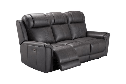 Back In Stock October 5th - Charles Electric / Power Reclining Charcoal Grey Resilience Fabric 3 Seater Sofa | Power Headrests | USB Charging & Drinks Tray Table Plus High Seating & Backrest Position | Couch