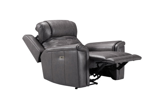 Back In Stock October 5th - Charles Electric / Power Reclining Charcoal Grey Resilience Fabric Armchair / 1 Seater Sofa | Power Headrests | USB Charging  Plus High Seating & Backrest Position | Couch