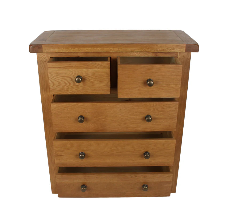Torino Real Hardwood Oak 2+3 Drawer Chest