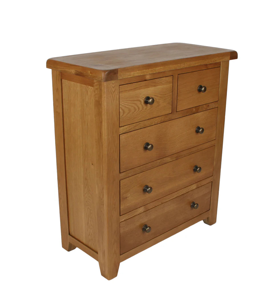 Torino Real Hardwood Oak 2+3 Drawer Chest