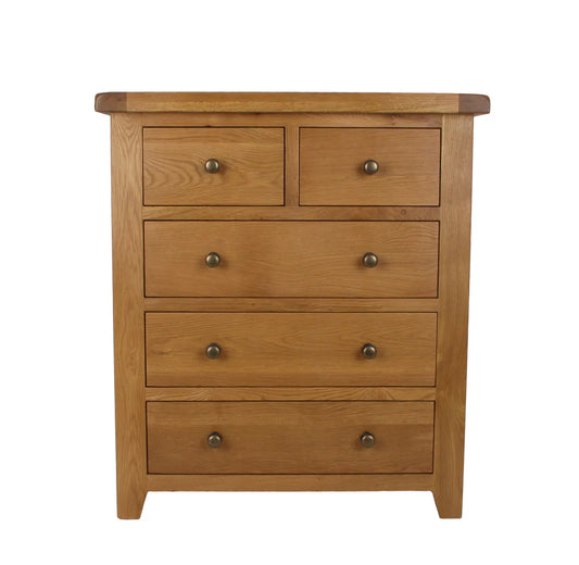 Torino Real Hardwood Oak 2+3 Drawer Chest