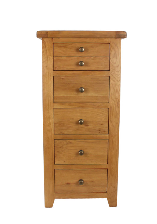 Torino 5 Drawer Real Hardwood Oak Chest Of Draws