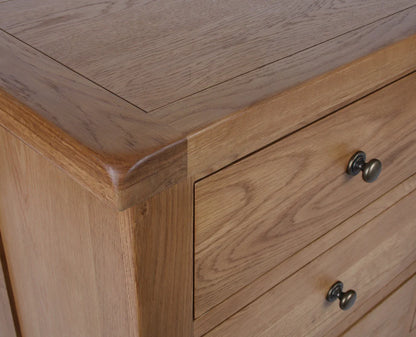 Torino 6 Drawer Real Hardwood Oak Chest Of Draws