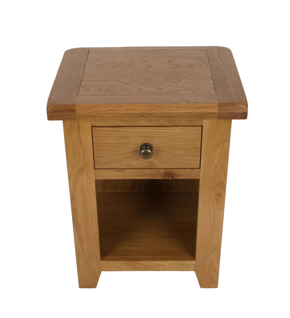 Torino Real Hardwood Oak Bedside 1 Drawer