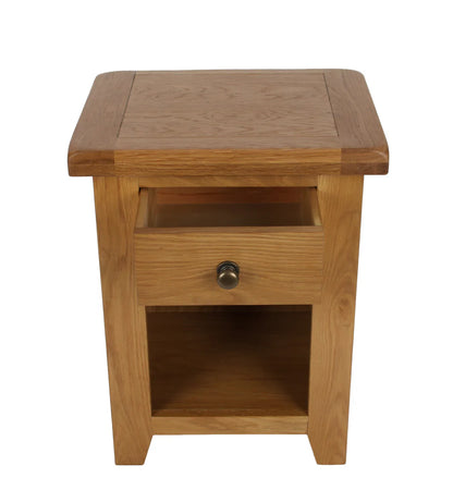 Torino Real Hardwood Oak Bedside 1 Drawer
