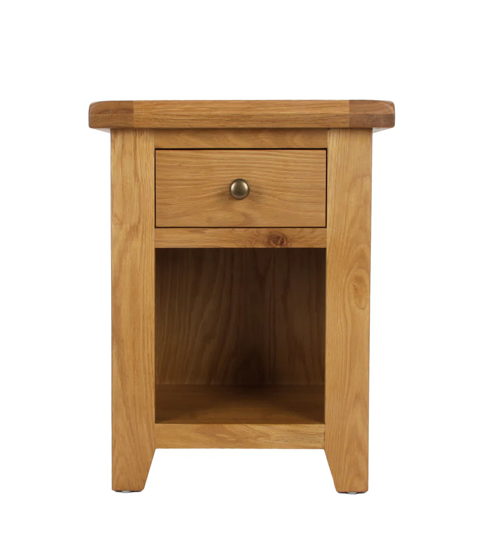 Torino Real Hardwood Oak Bedside 1 Drawer