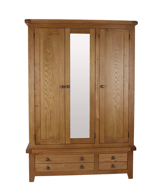 Torino Large Real Hardwood Oak Wardrobe
