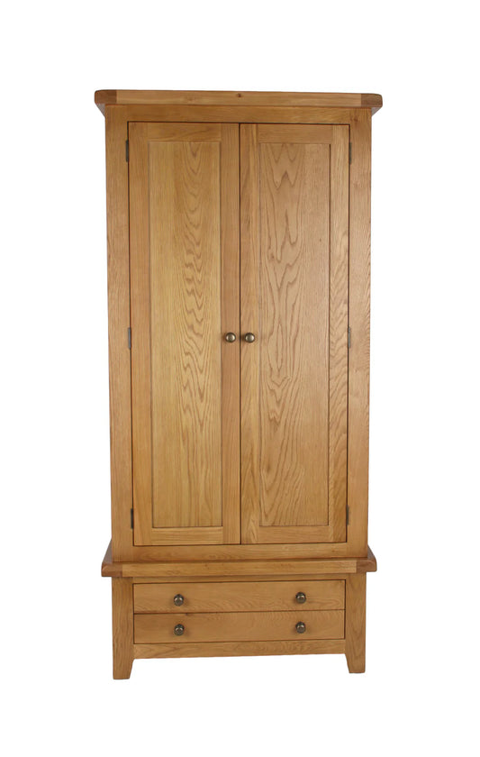 Torino Small Real Hardwood Oak Wardrobe