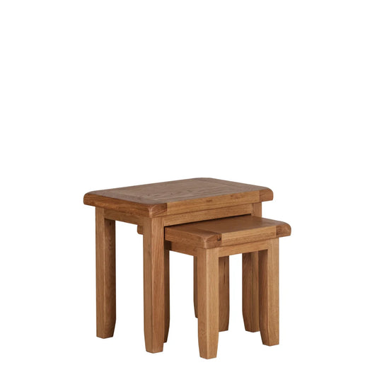 Torino Nest of 2 Real Hardwood Oak Tables