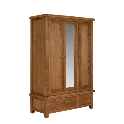 Torino Large Real Hardwood Oak Wardrobe