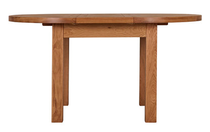 Torino Real Hardwood Oak 1.1m - 1.5m Round Extending Dining Table