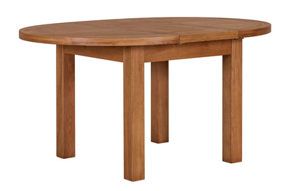 Torino Real Hardwood Oak 1.1m - 1.5m Round Extending Dining Table