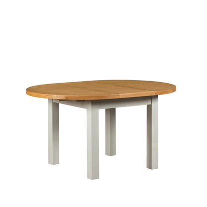Lucca Real Hardwood Oak 1.1m - 1.5m Round Extending Dining Table
