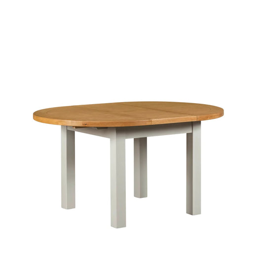 Lucca Real Hardwood Oak 1.1m - 1.5m Round Extending Dining Table