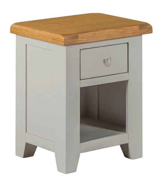 Lucca Real Hardwood Oak Bedside 1 Drawer